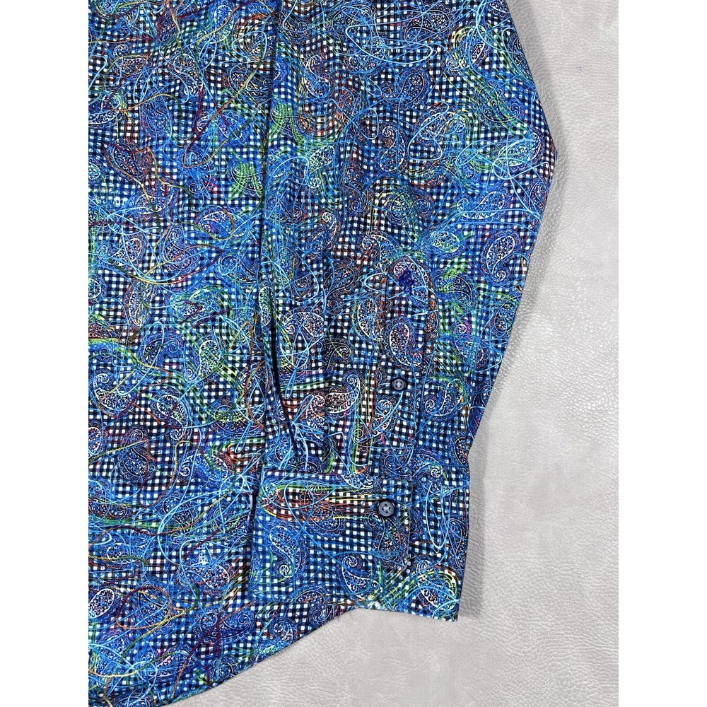 Robert Graham Shirt Size XXL Gustave Multicolored Paisley Flip Cuff Button Down - Picture 6 of 10